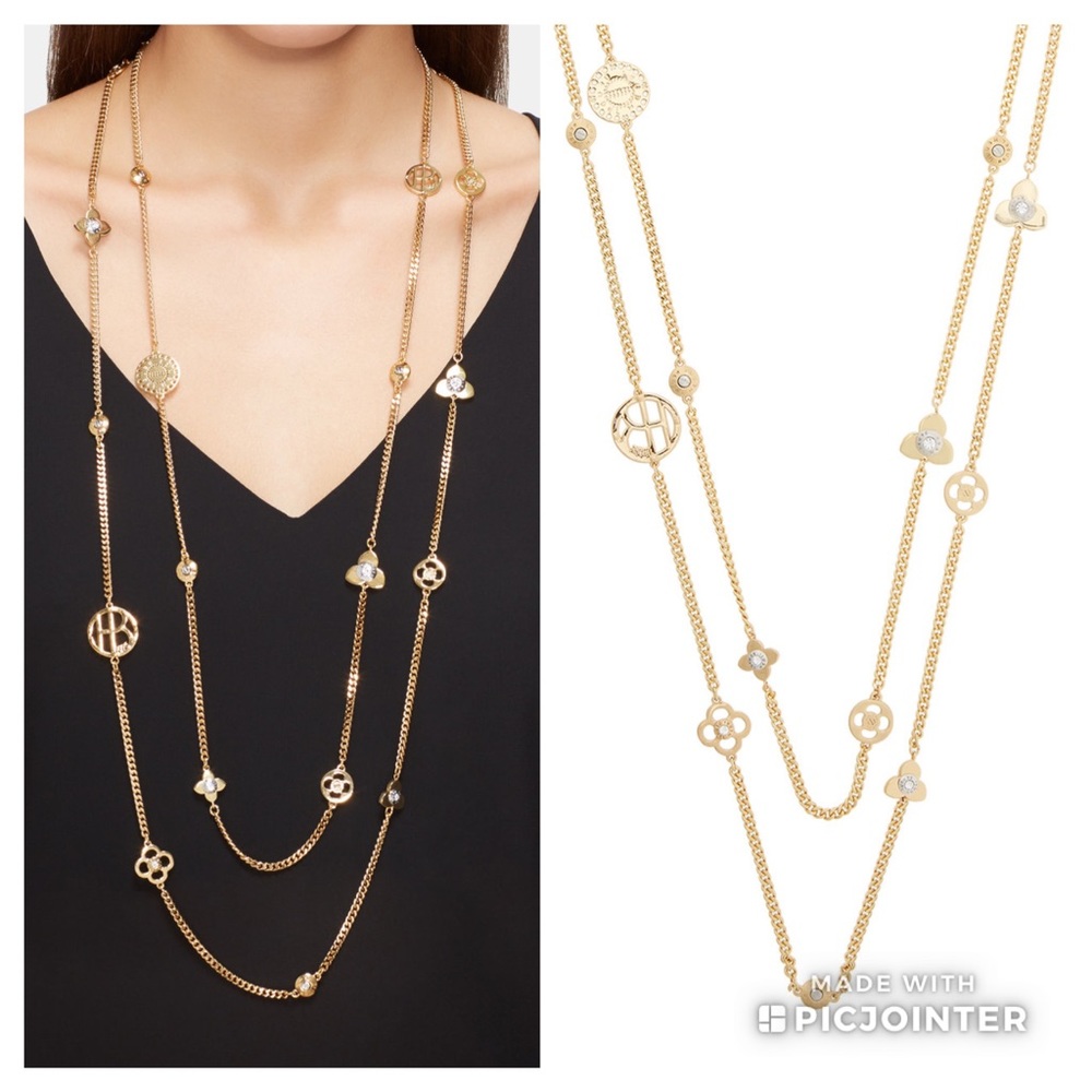 NWT. Henri Bendel Socialite Charm Necklace - Gold